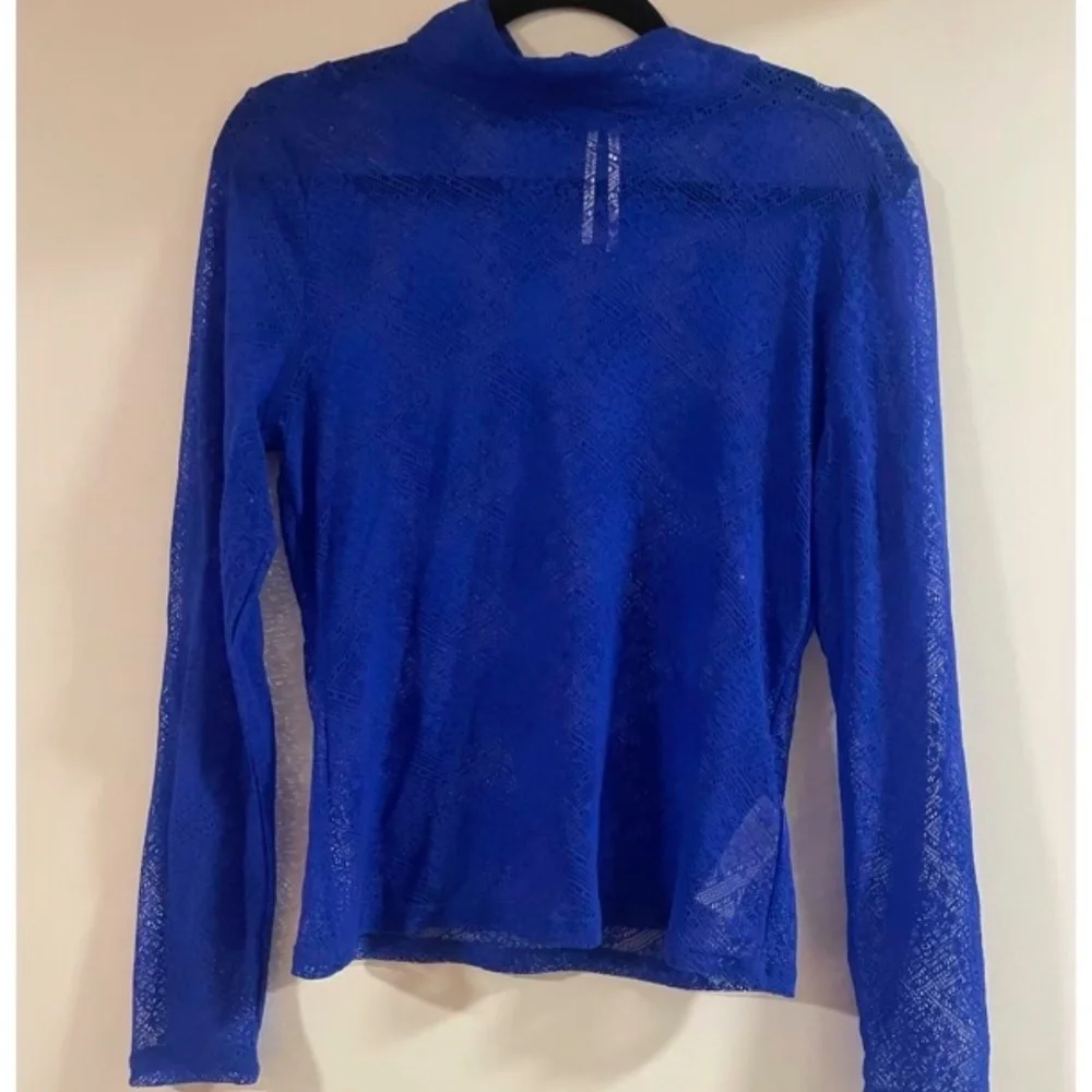 Anthropologie Sapphire Mesh Embroidery Top Blouse Size M - Picture 2 of 4